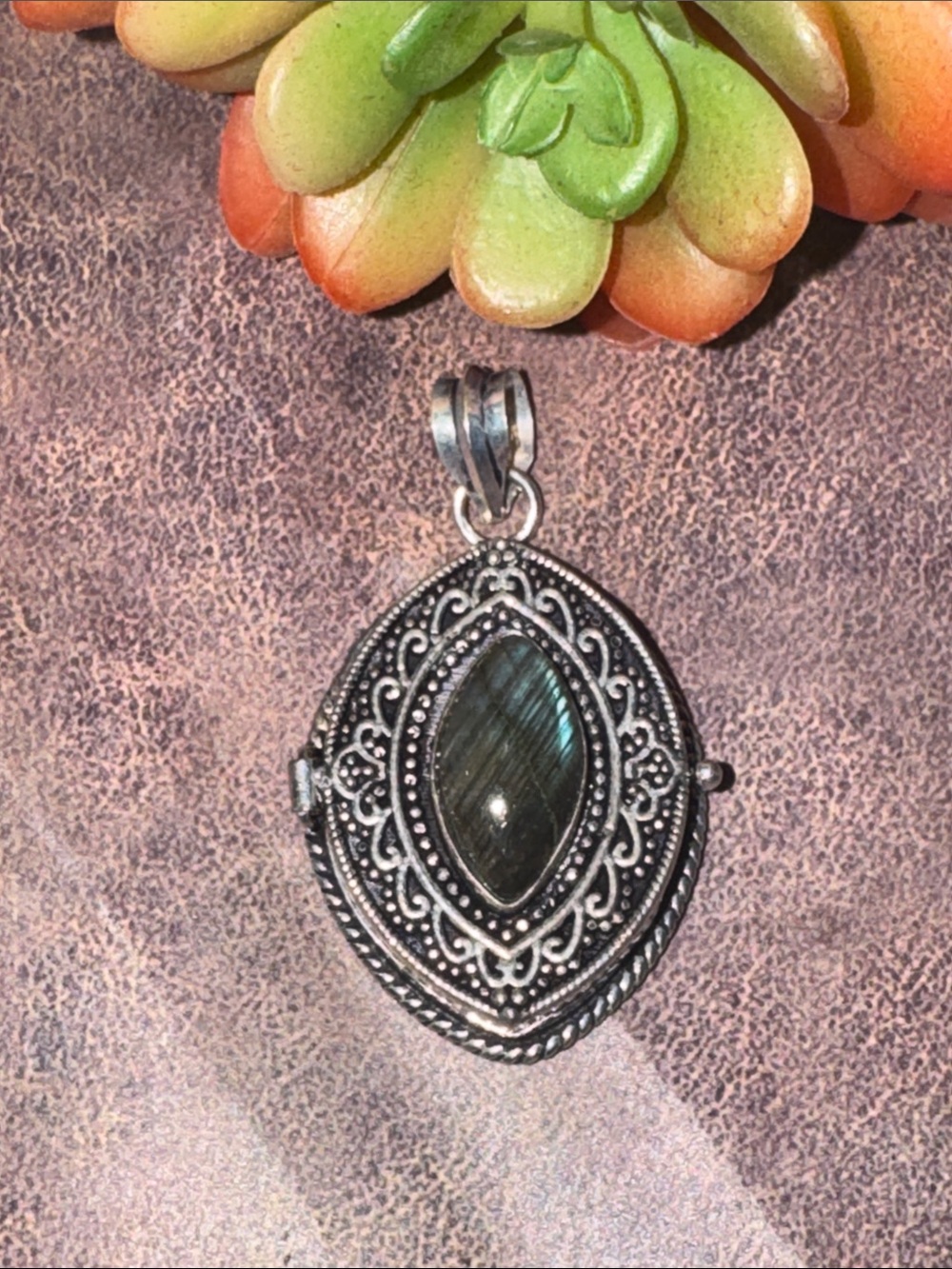 Labradorite Silver Locket